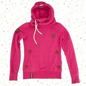 Naketano Hoodie Hot Pink Girly Pullover Sweatshirt Cozy Spring Barbiecore XS